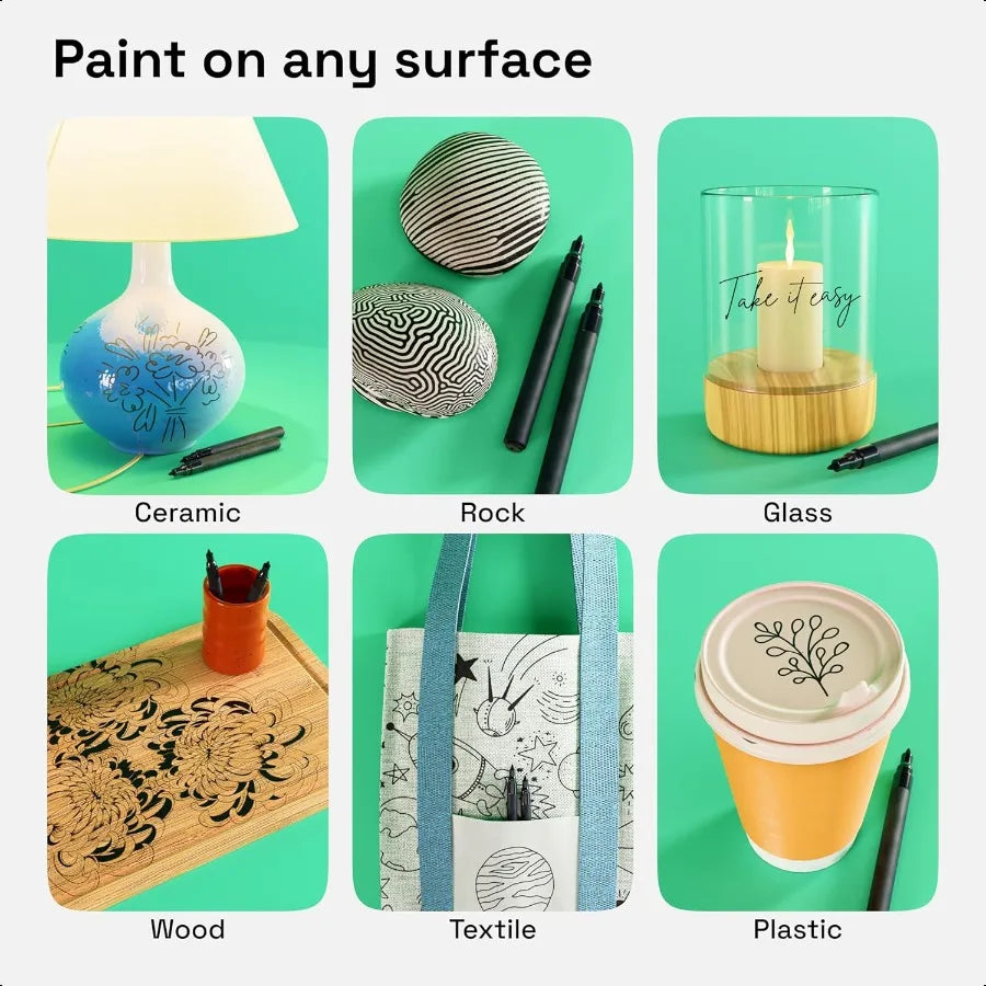 ARTISTRO Black Acrylic Paint Pens – 2 Pack