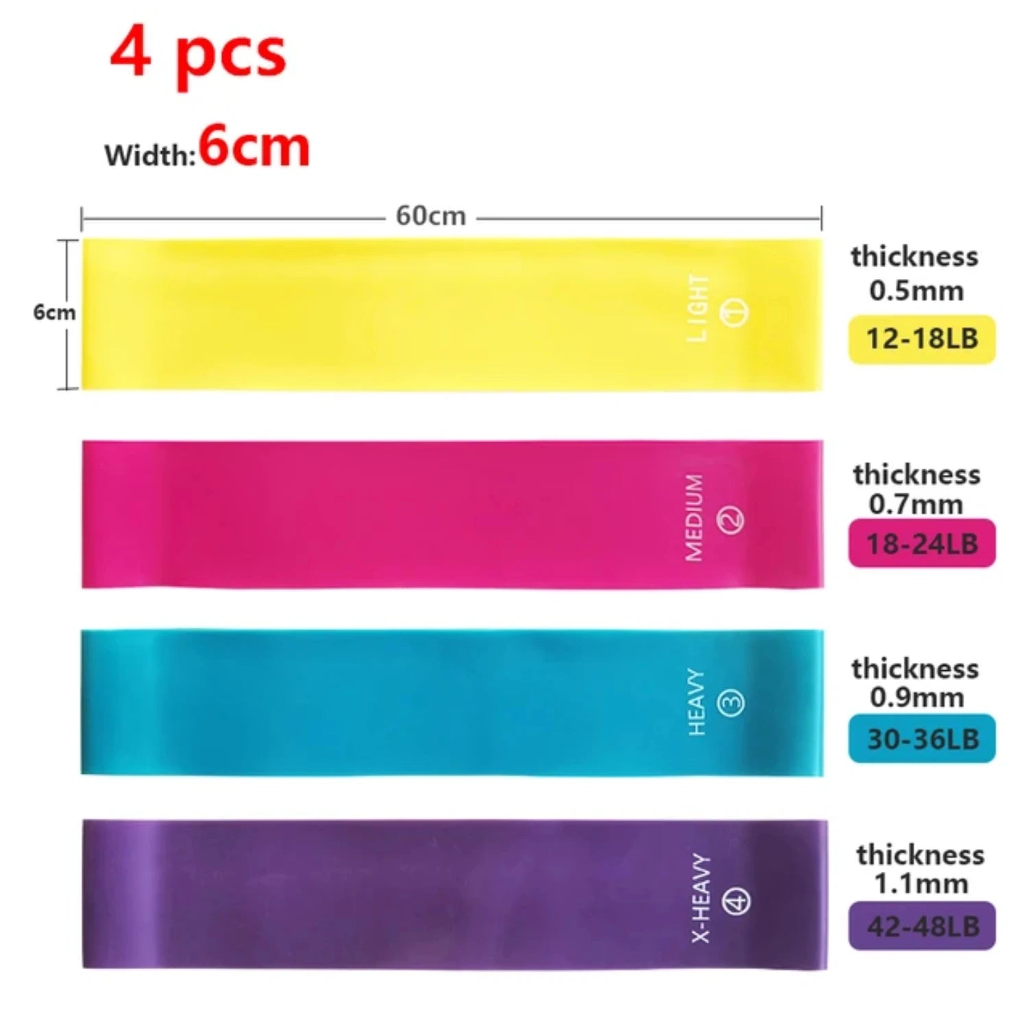 60cm Elastic Resistance Bands Set