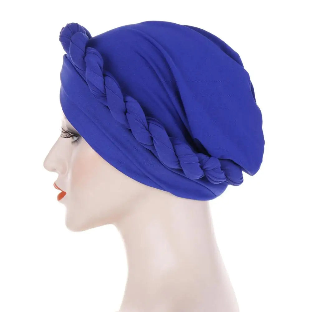 Stretchy Brimless Milk Silk Braid Bonnet
