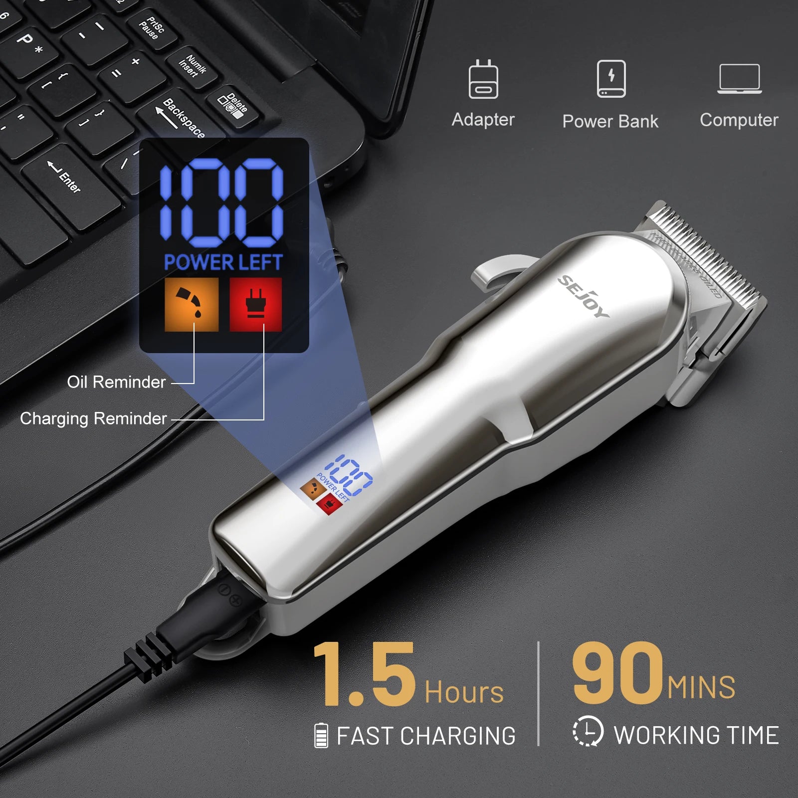 Sejoy Pro Cordless Hair Clipper Kit