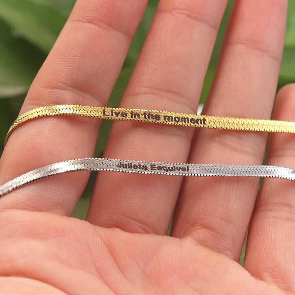 Custom Herringbone Snake Chain Bracelet