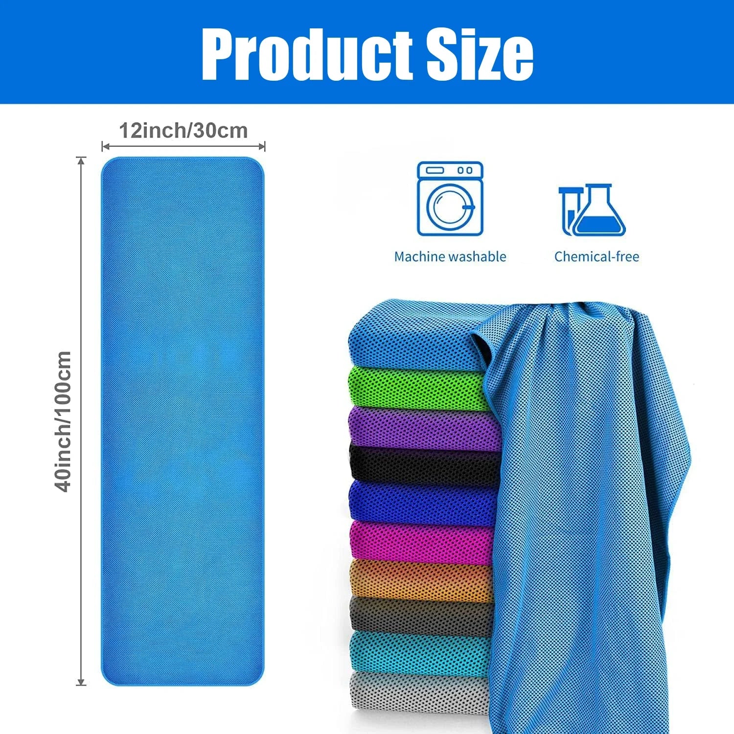 5-Pack Microfiber Cooling Towels Set