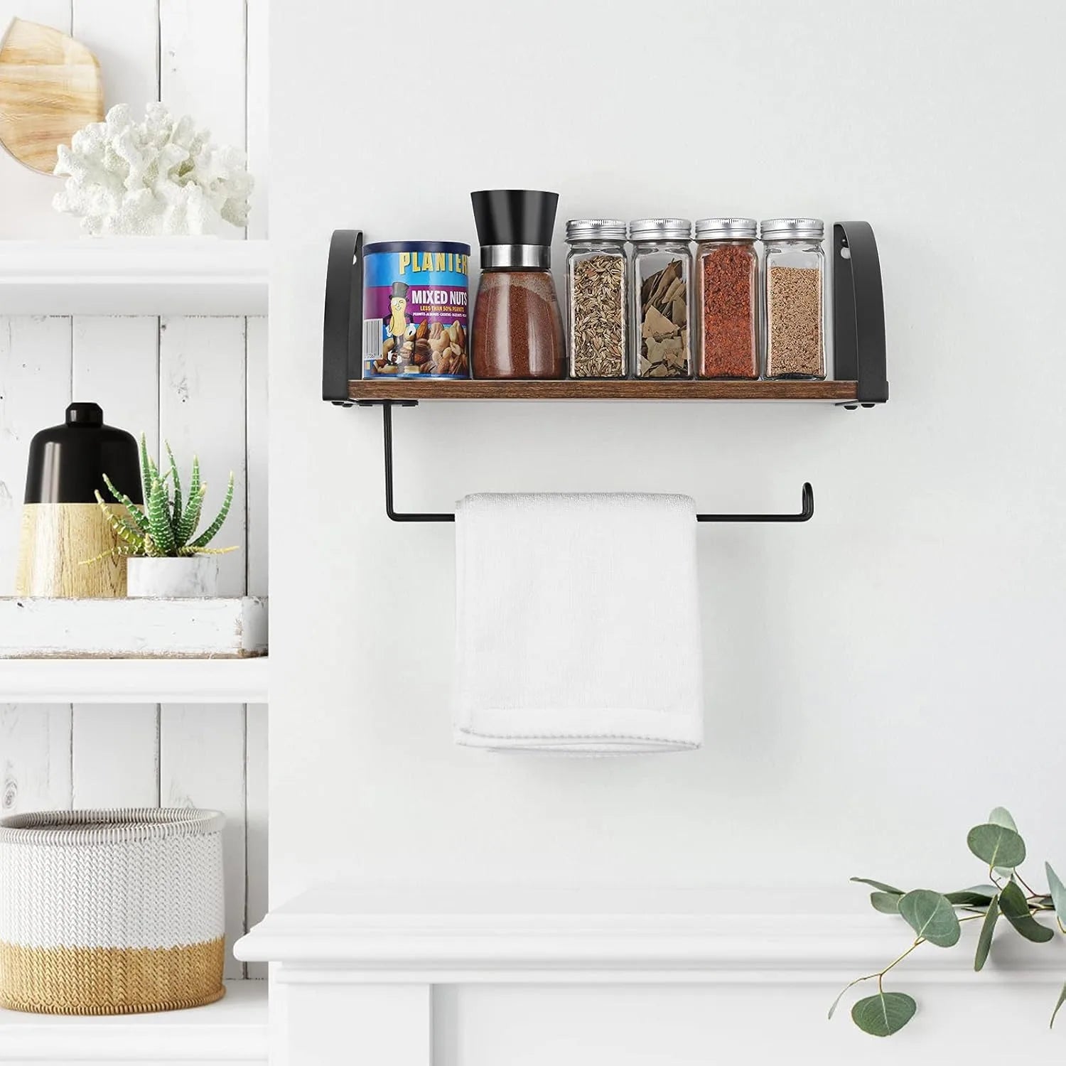 2-in-1 Paper Towel Holder & Spice Rack