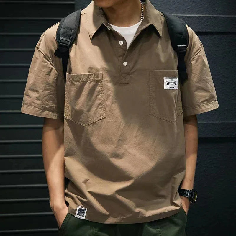Korean American Casual Men's Pocket Shirt