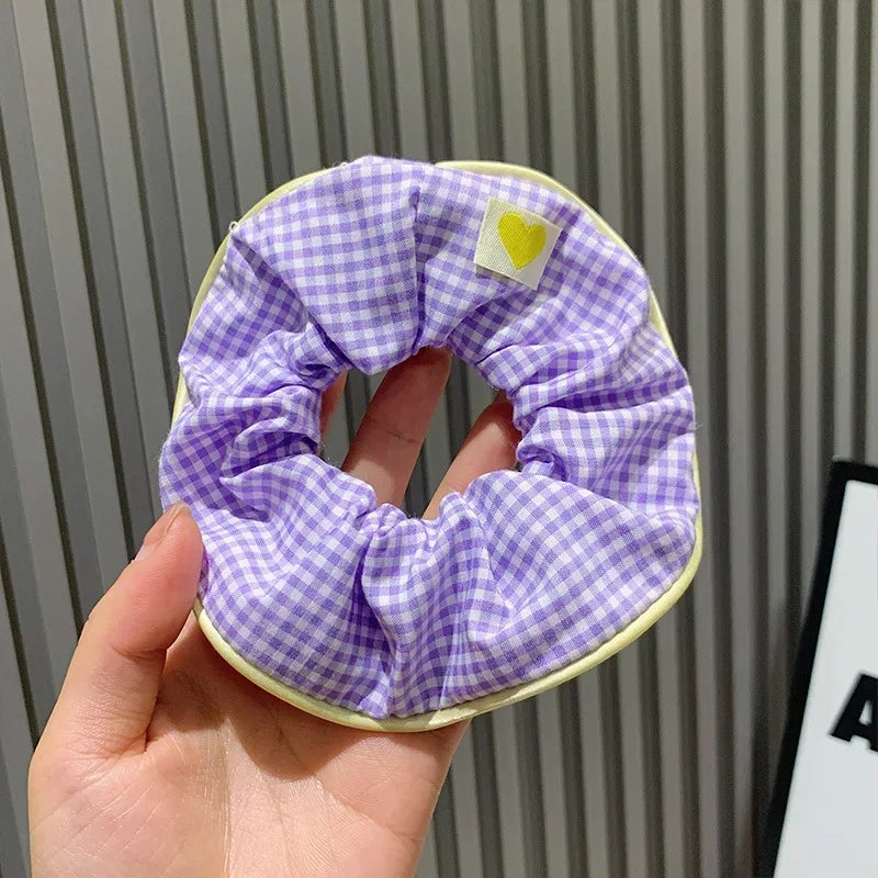 2024 Spring Lattice Print Hair Ties