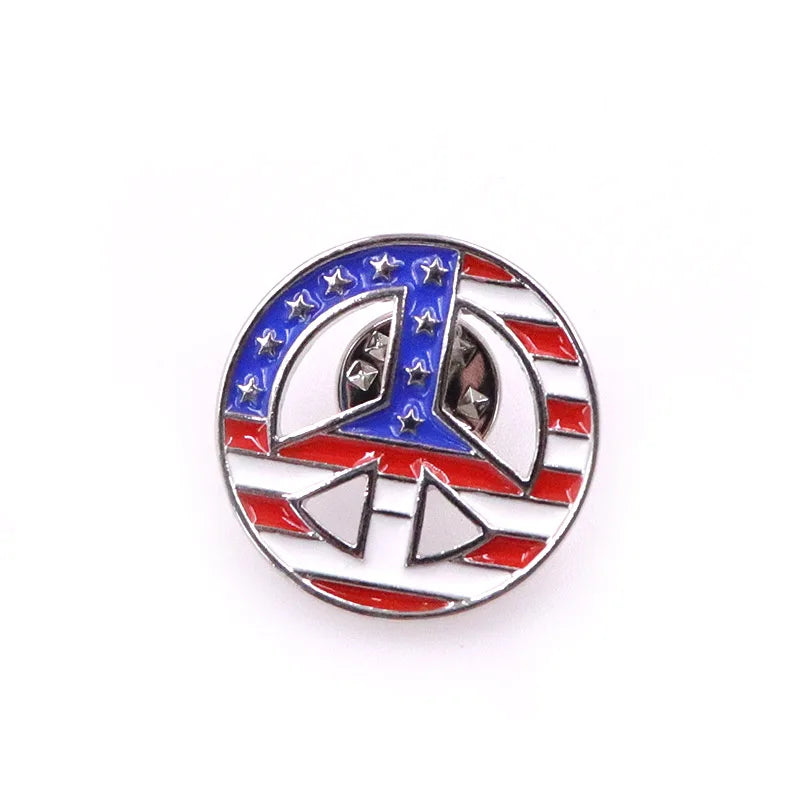 American Flag Rhinestone Brooch Pin