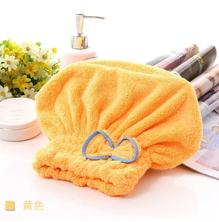 2PCS Microfiber Quick-Dry Shower Caps