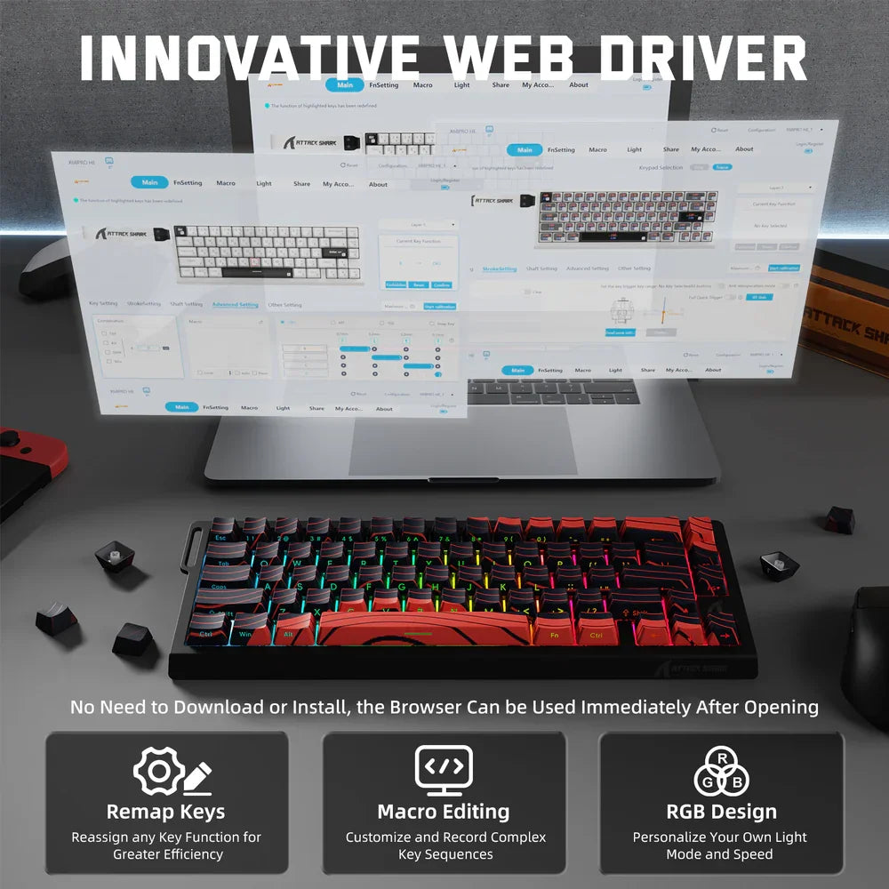 ATTACK SHARK X68 PRO Wireless RGB Keyboard