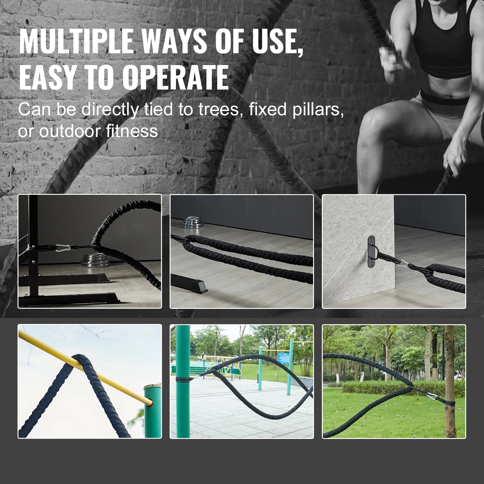 VEVOR Battle Rope with Anchor Sleeve