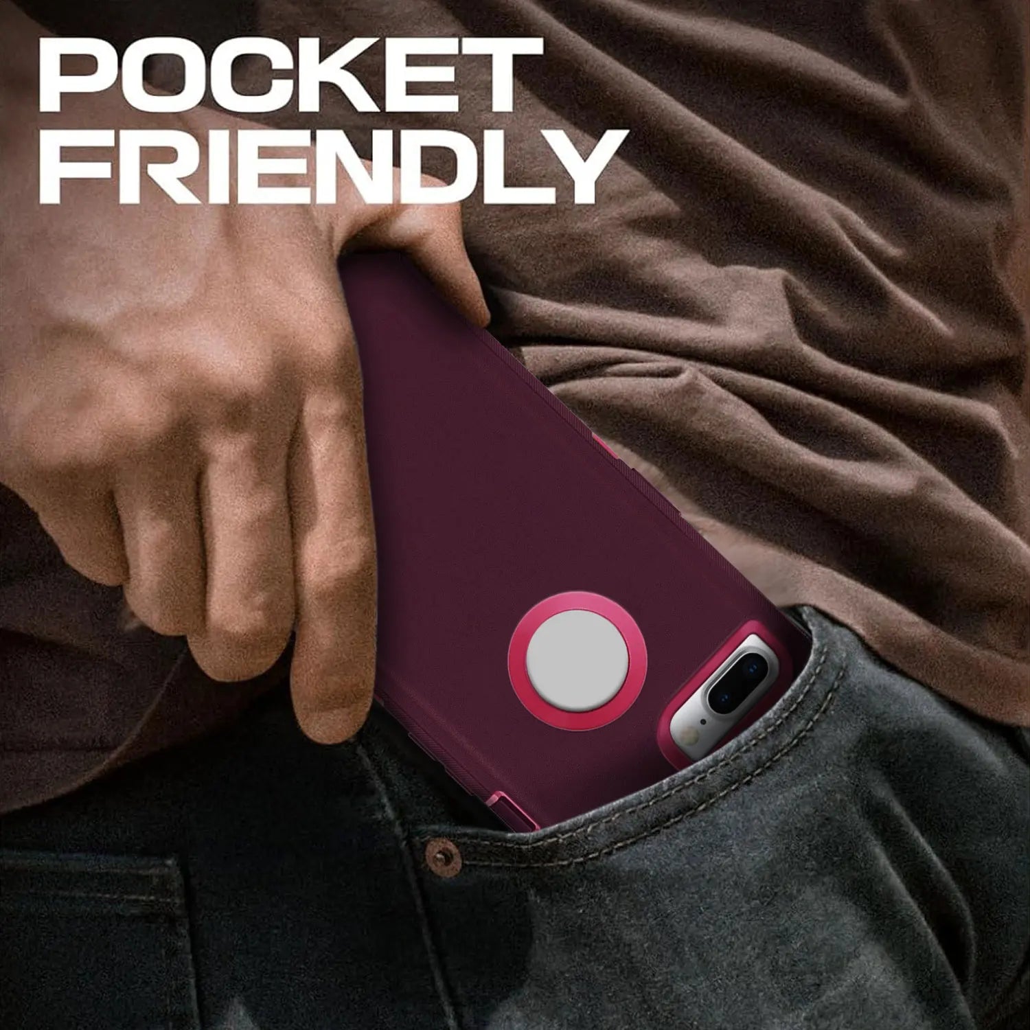 Dark Red Rugged for iPhone 8 Case