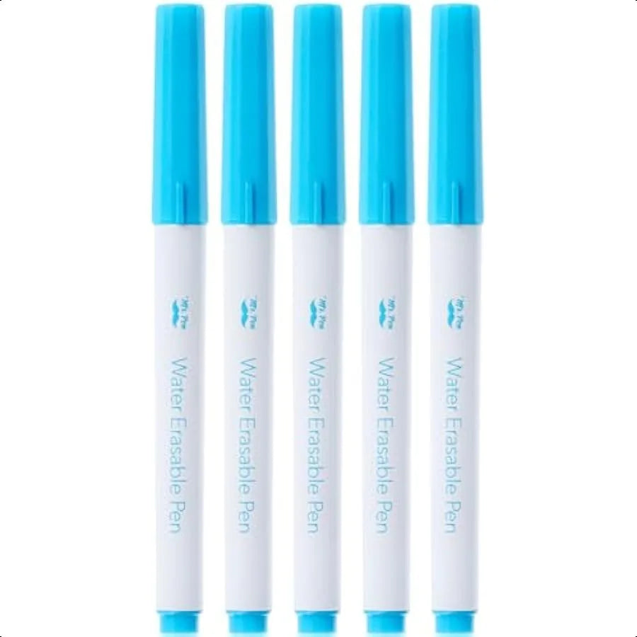 5 Pack Blue Fabric Markers – Water Erasable
