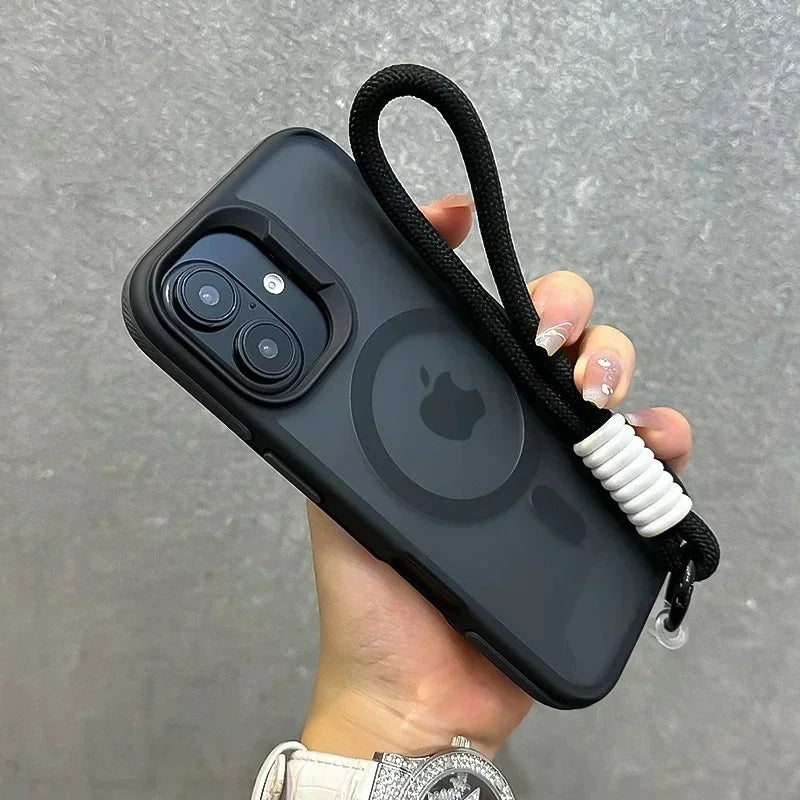 Luxury MagSafe Matte Case with Lanyard