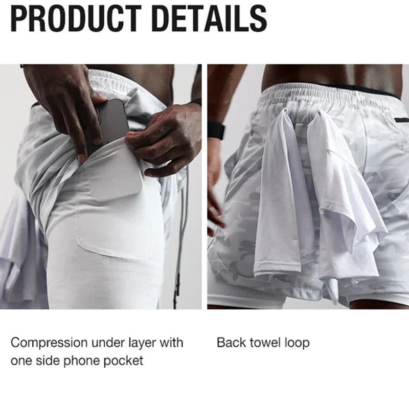 Cross Graphic 2-in-1 Men’s Workout Running Short