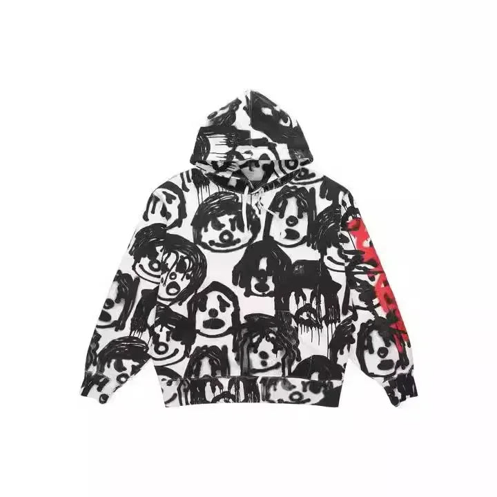 Y2K Cartoon Print Unisex Zip Hoodie