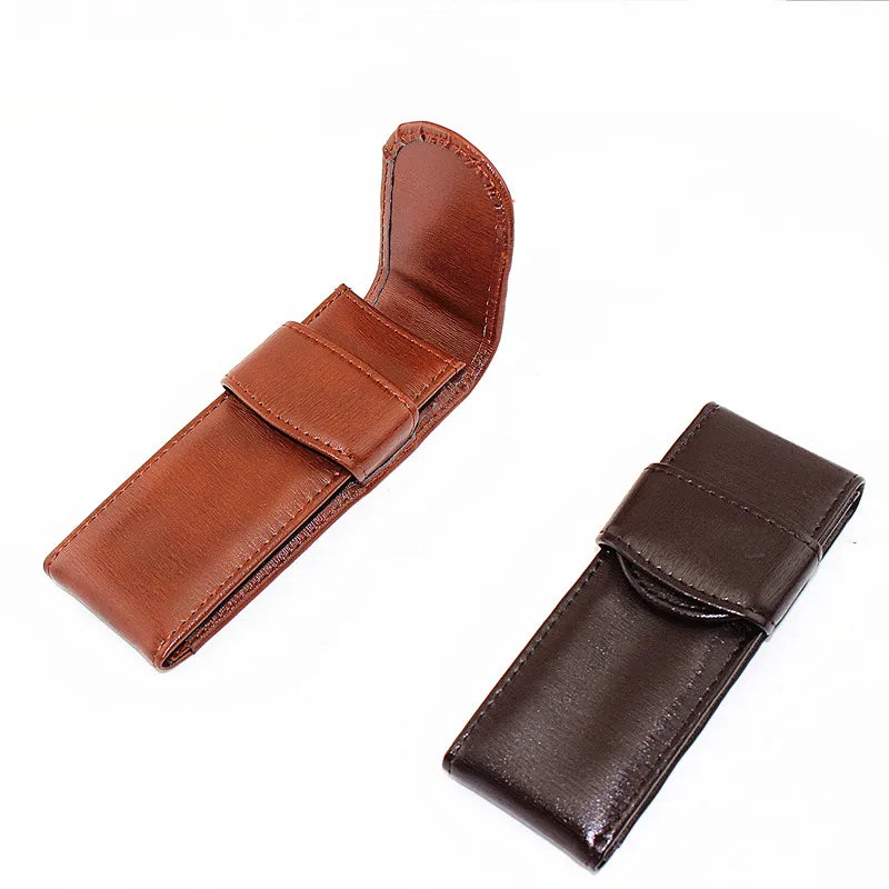 Leather Fountain Pen Case Cowhide Pouch