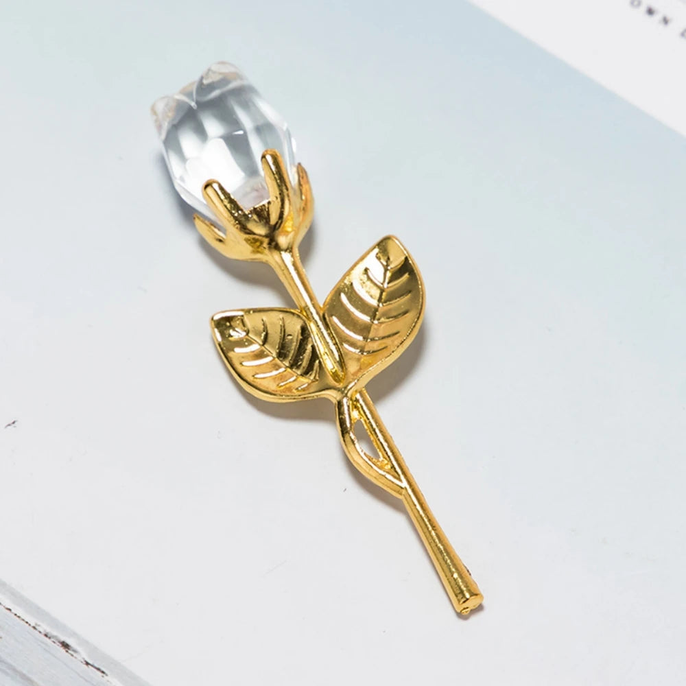 Crystal Glass Rose Box Wedding Gift Set