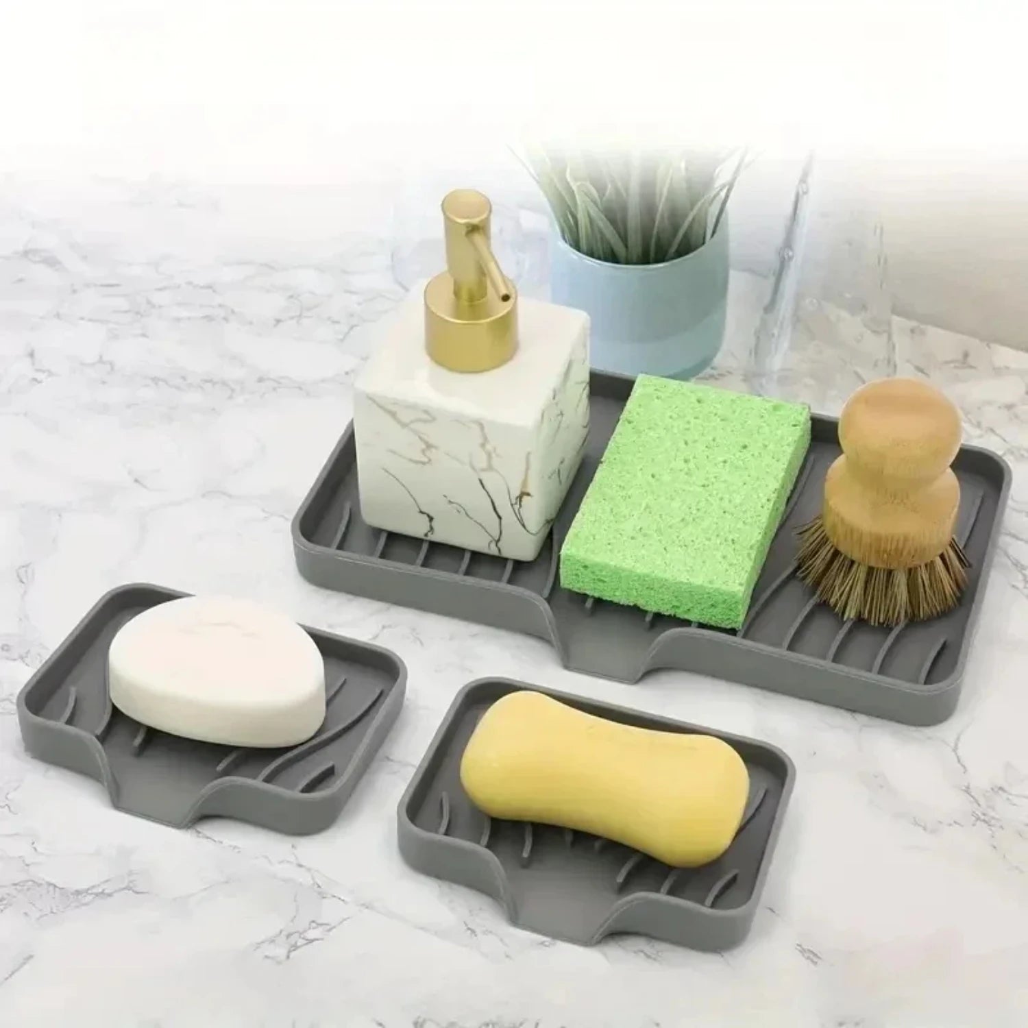 Silicone Sink Tray Soap Organizer