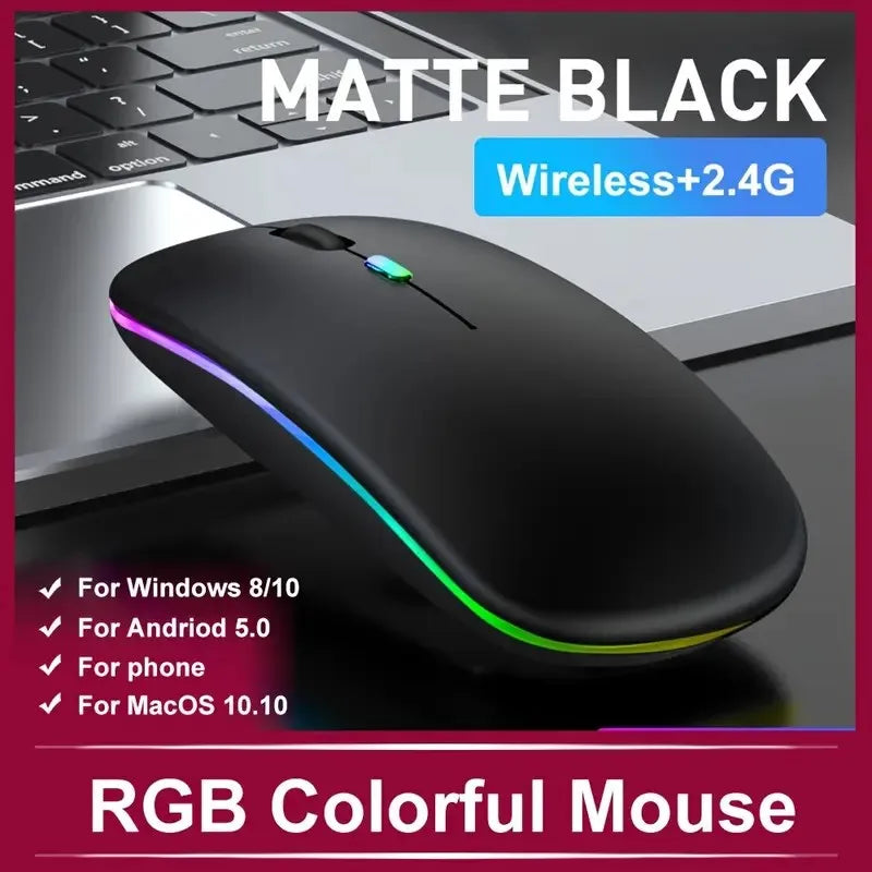 Rechargeable Wireless RGB Ergonomic Mouse