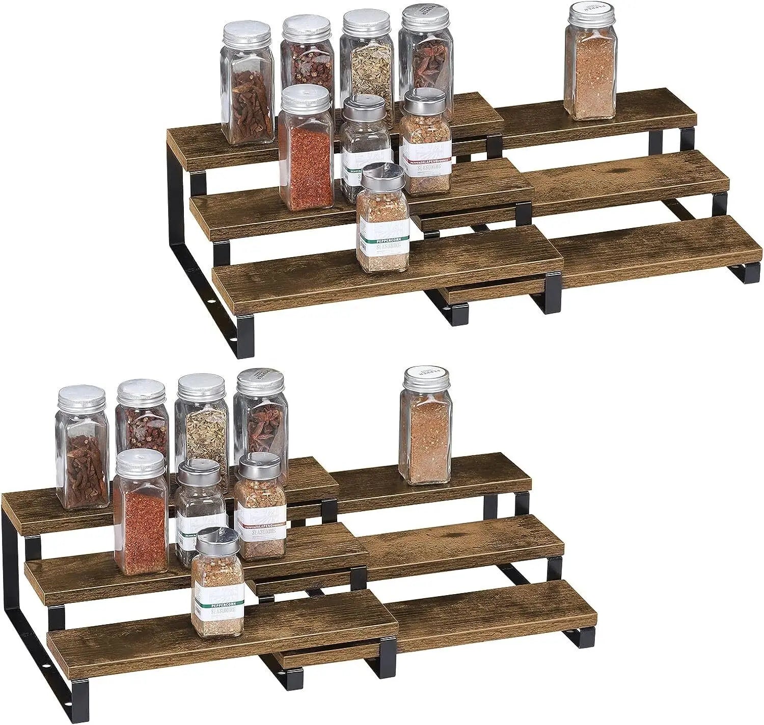 3-Tier Wooden Spice Rack Set of 2