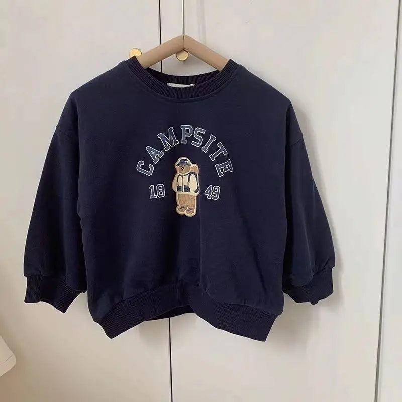 Bear Print Boys Sweatshirt – Autumn