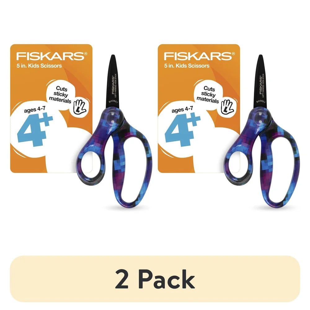 Left-Handed Kids Scissors 2 Pack 5 Inch