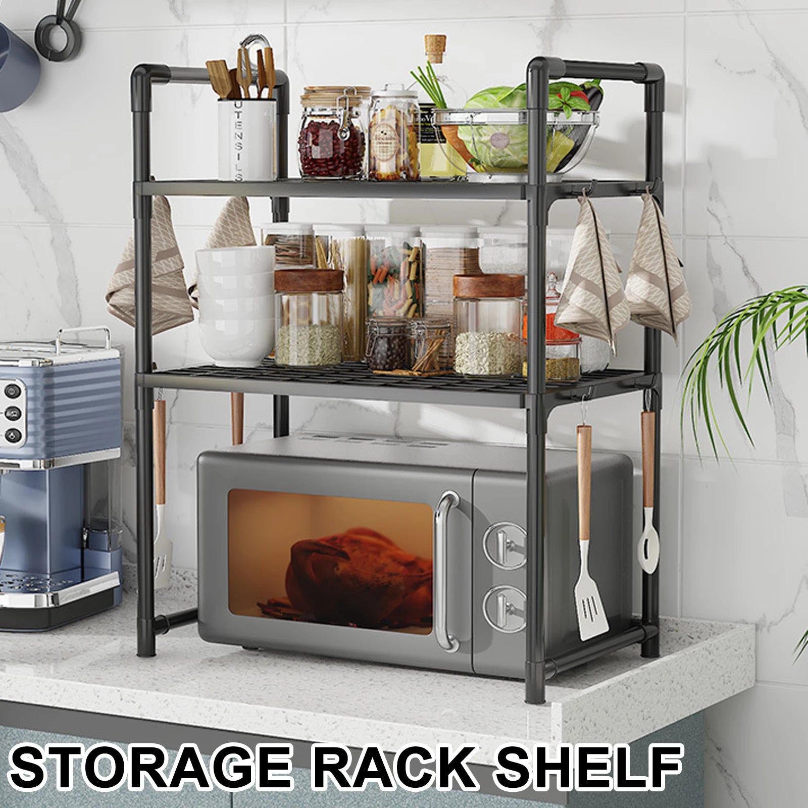 Microwave Storage Rack Organizer Shelf