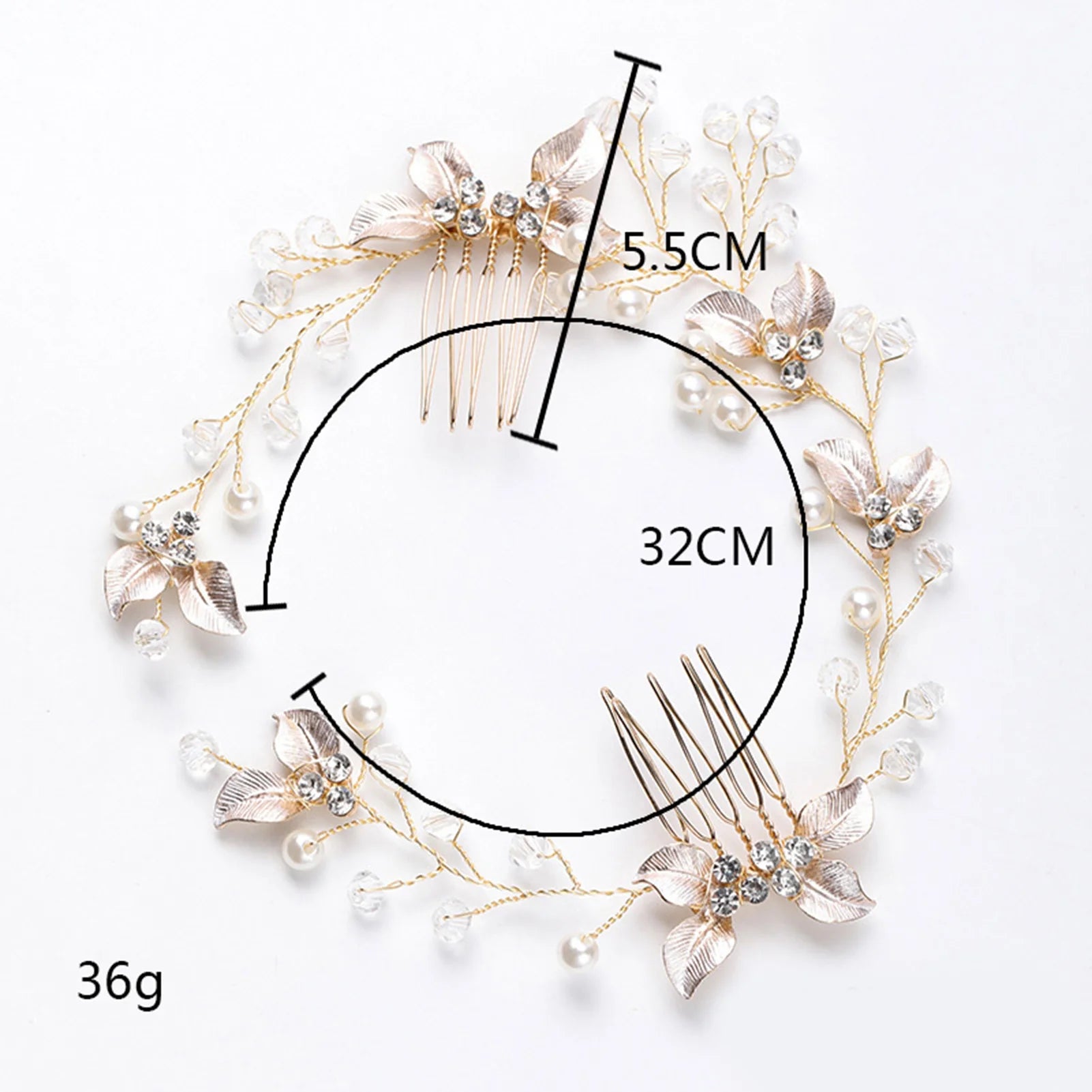 Gold Rhinestone Bridal Hair Comb Clip