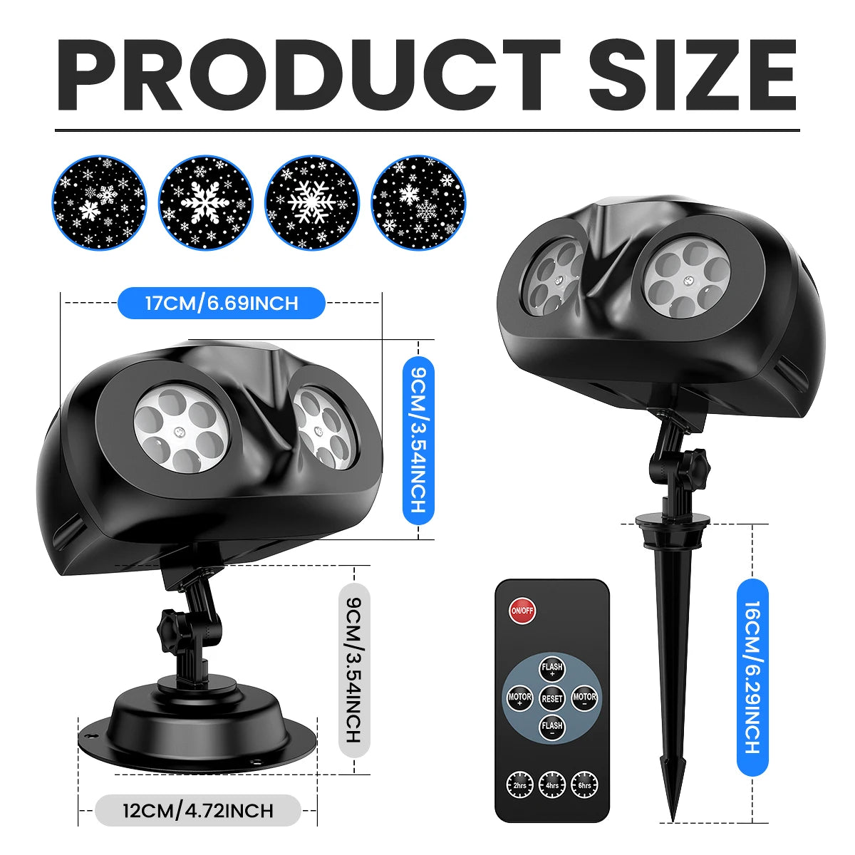 2-in-1 Snowfall Christmas Projector Light