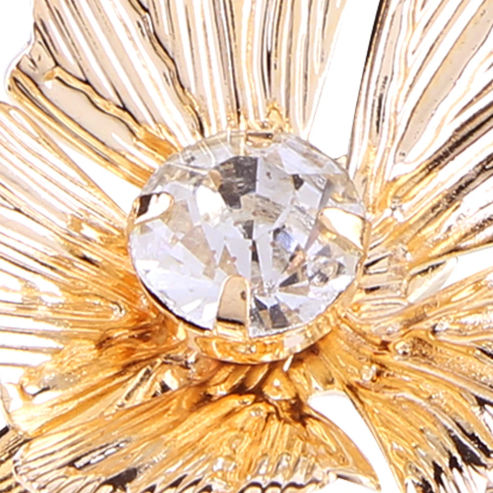 Gold Pearl Flower Hair Clips Set