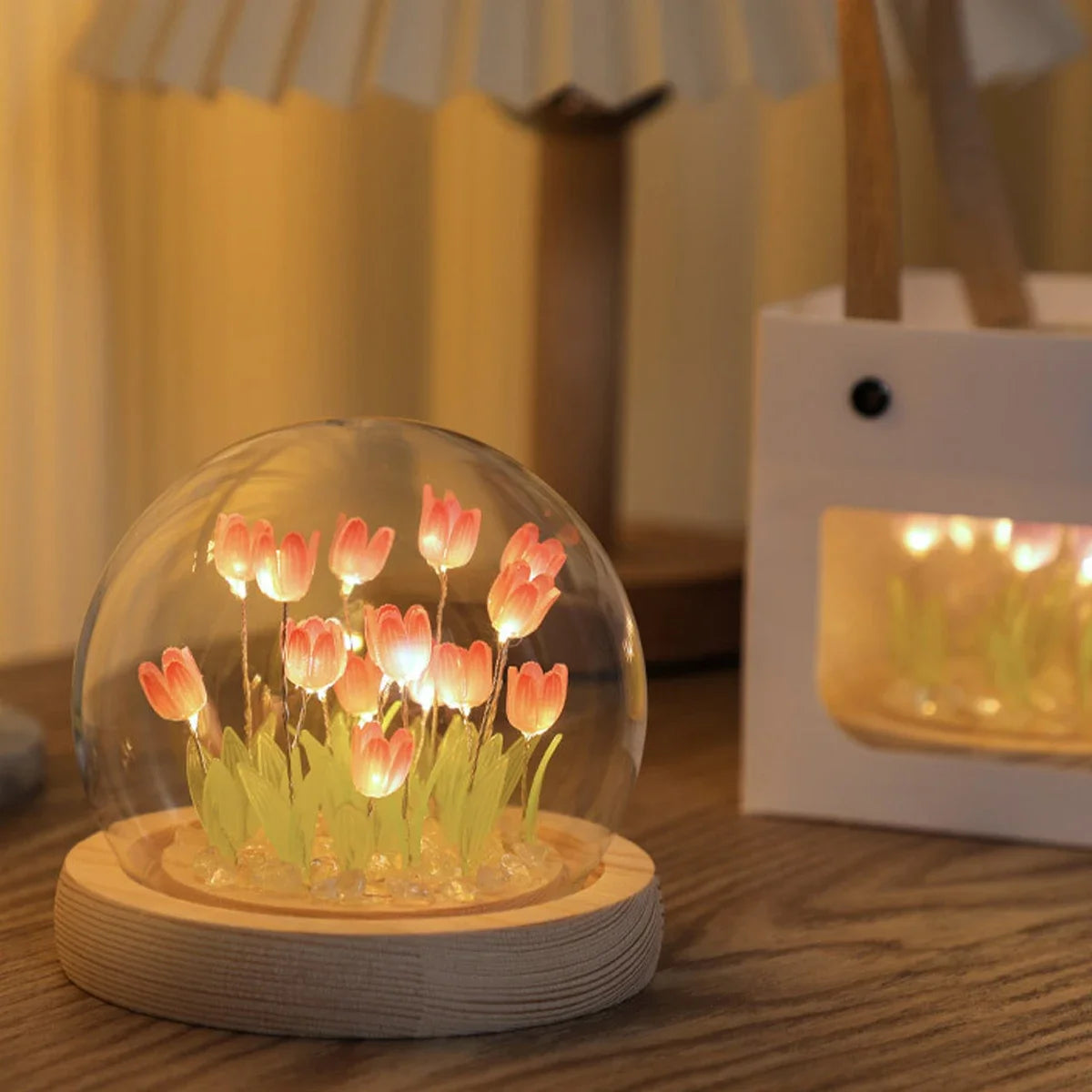 Battery Tulip LED Night Light Lamp Set