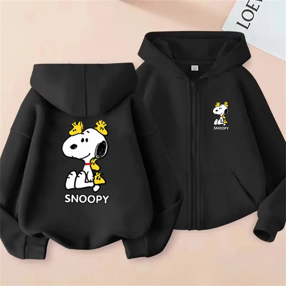 Disney Snoopy Kids Zip Hoodie – Pink
