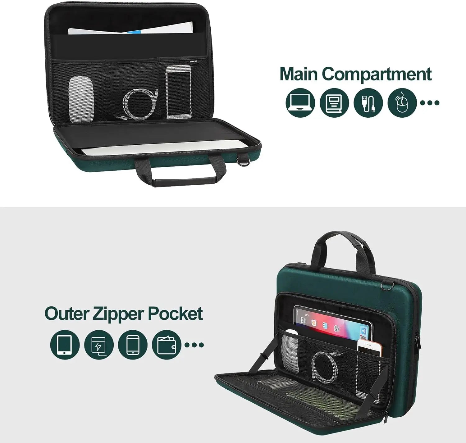 Hard Shell Laptop Briefcase 13–17 Inch