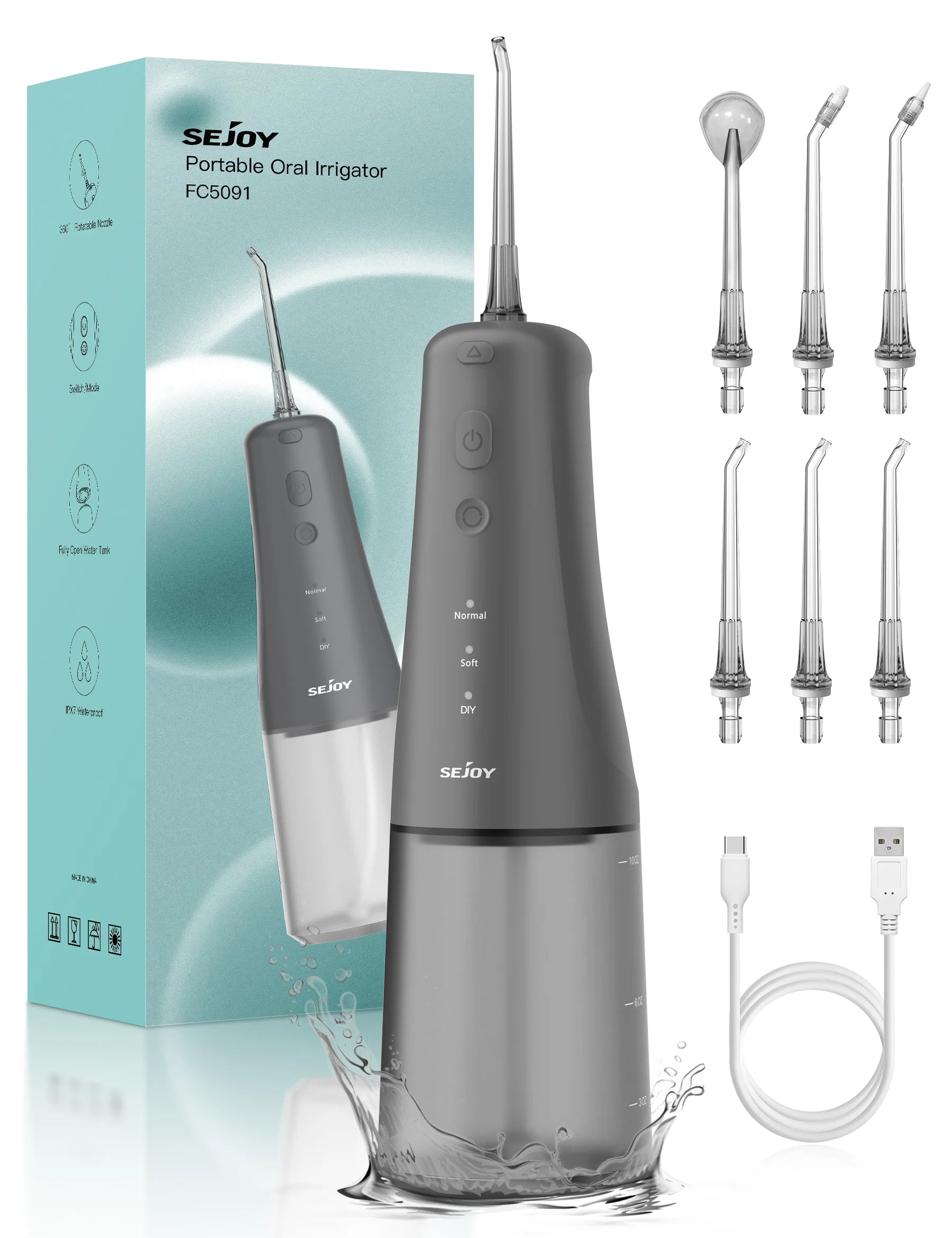 Electric Water Flosser with 6 Jets