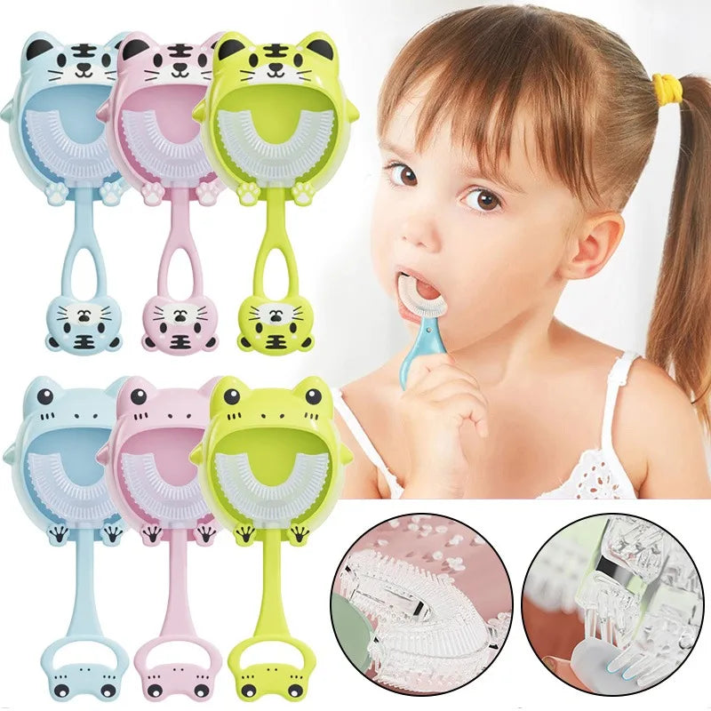 Cartoon Frog U-Shape Kids Toothbrush