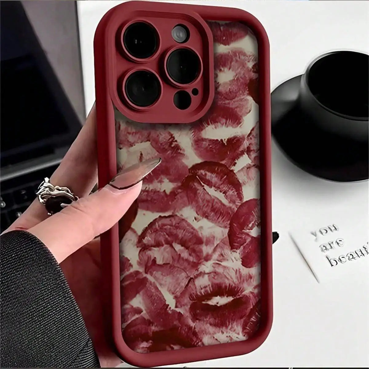 Lip Print Soft Case for iPhone 16 Pro Max