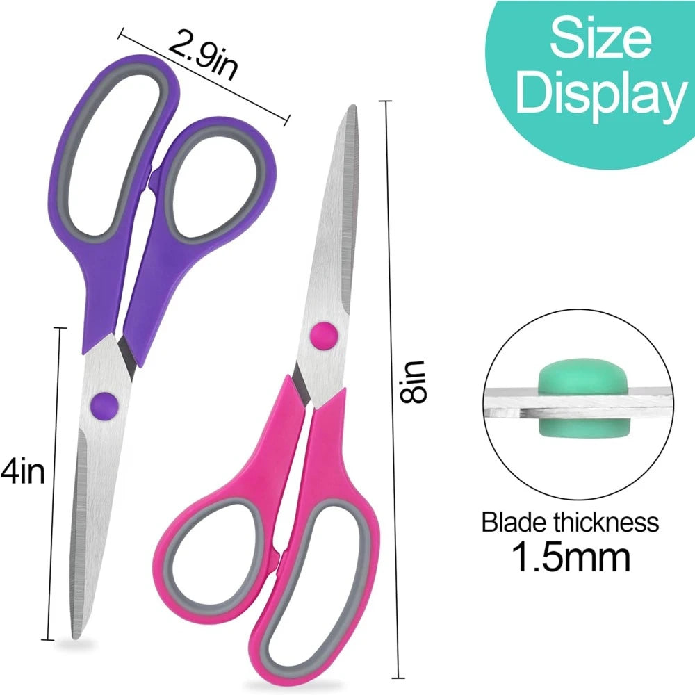 8" All Purpose Comfort-Grip Scissors Set