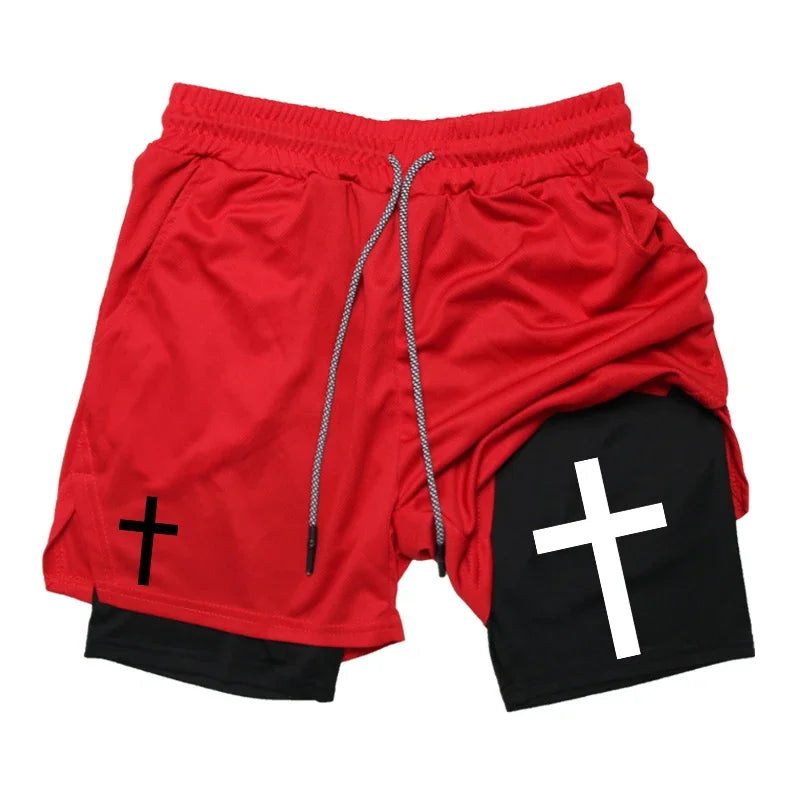 Cross Graphic 2-in-1 Men’s Workout Running Short