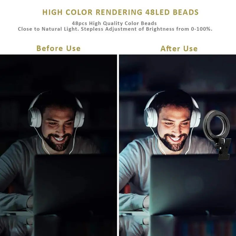 4.5'' Clip-On Rotatable Selfie Ring Light