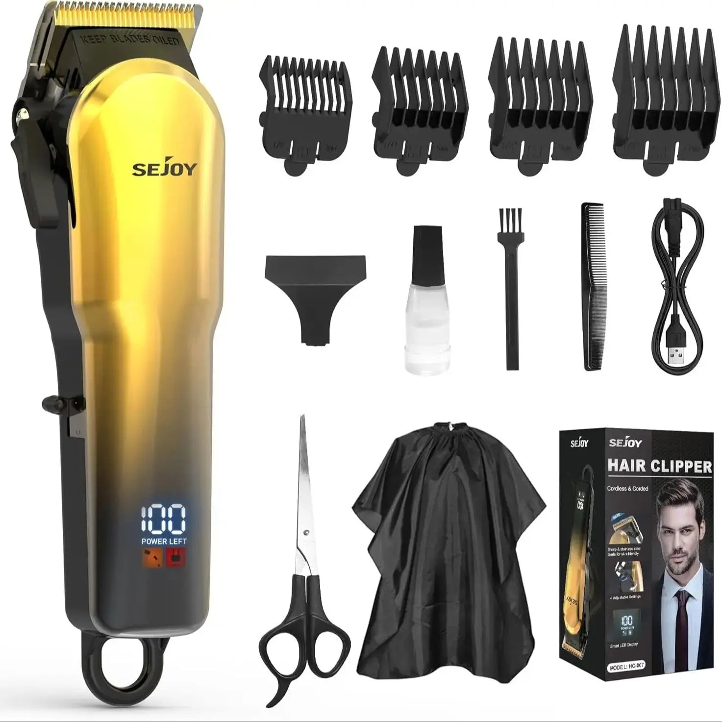 Sejoy Pro Cordless Hair Clipper Kit