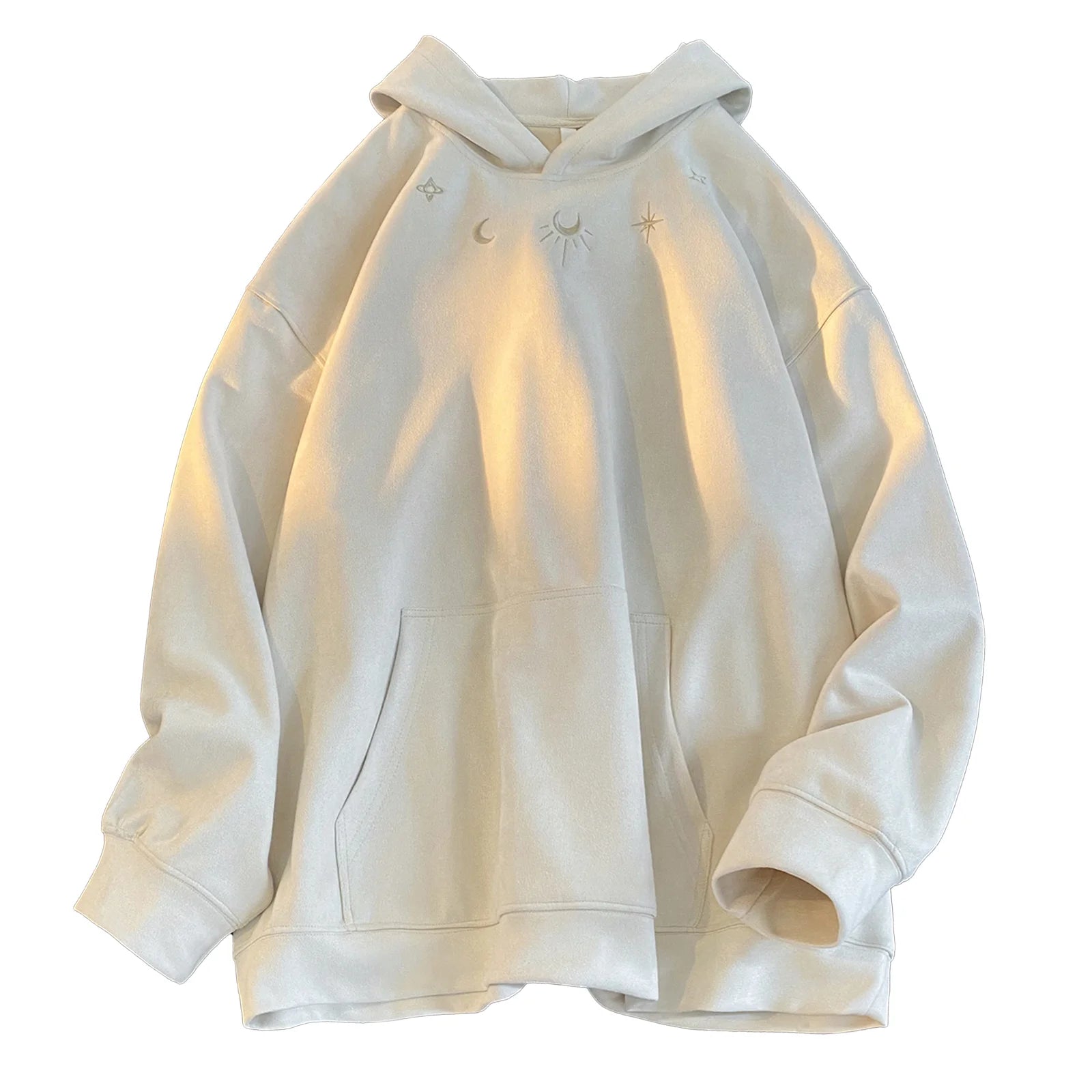 Men’s Retro Suede Embroidered Hoodie