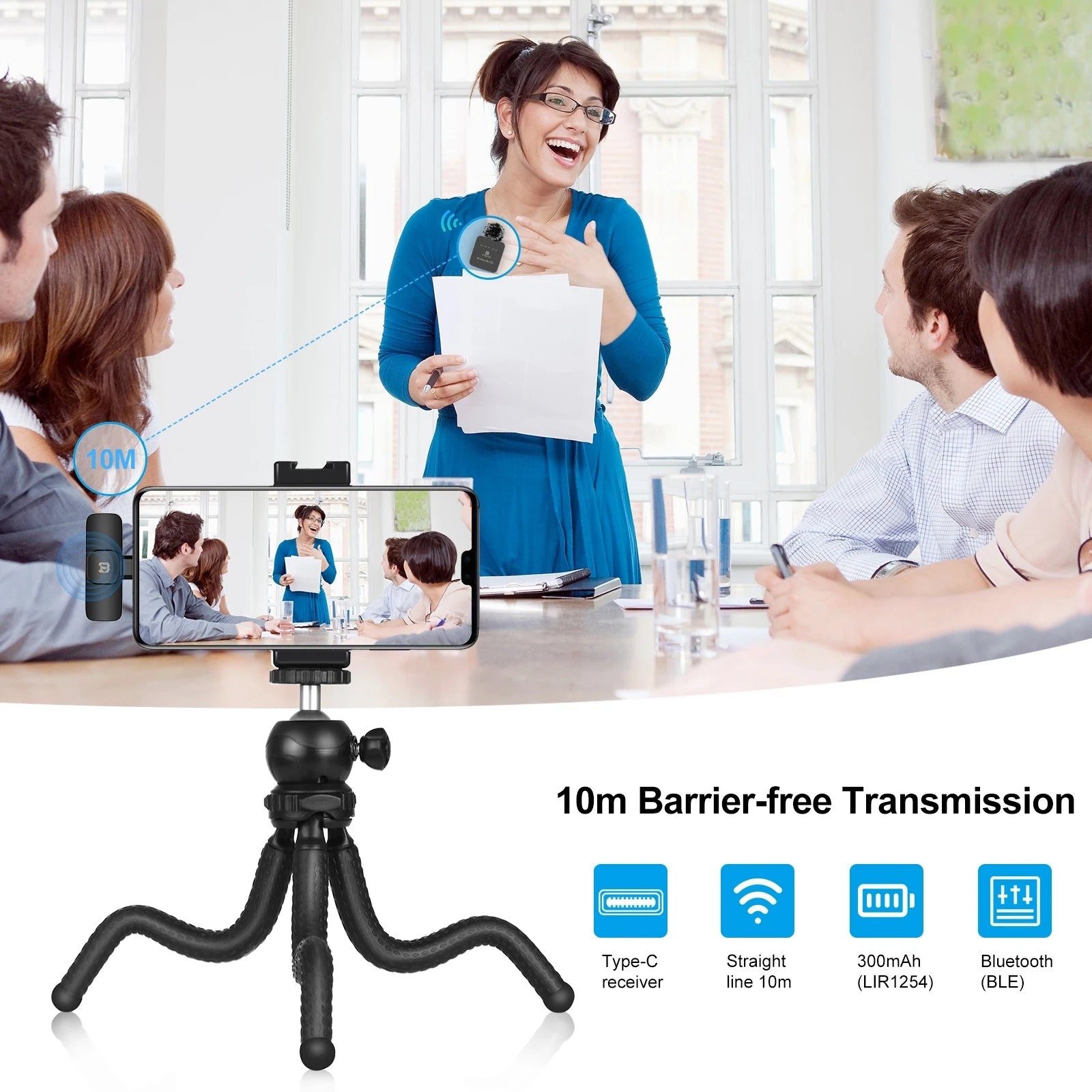 PULUZ Wireless Lavalier Mic for Smartphones