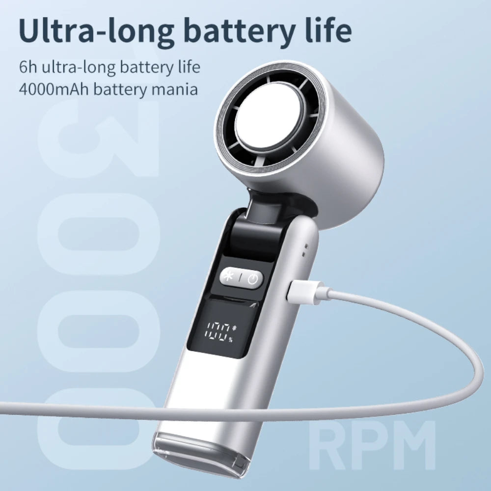 Ultra-Portable Handheld Fan with Display