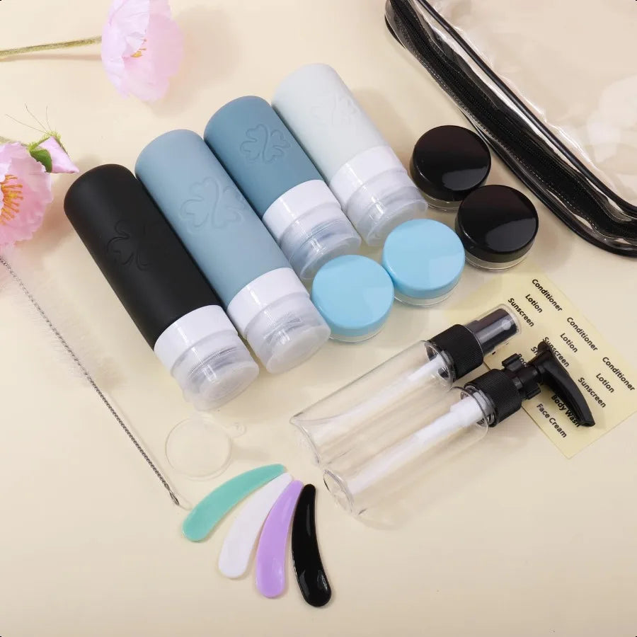 18-Pack Silicone Travel Bottles Set