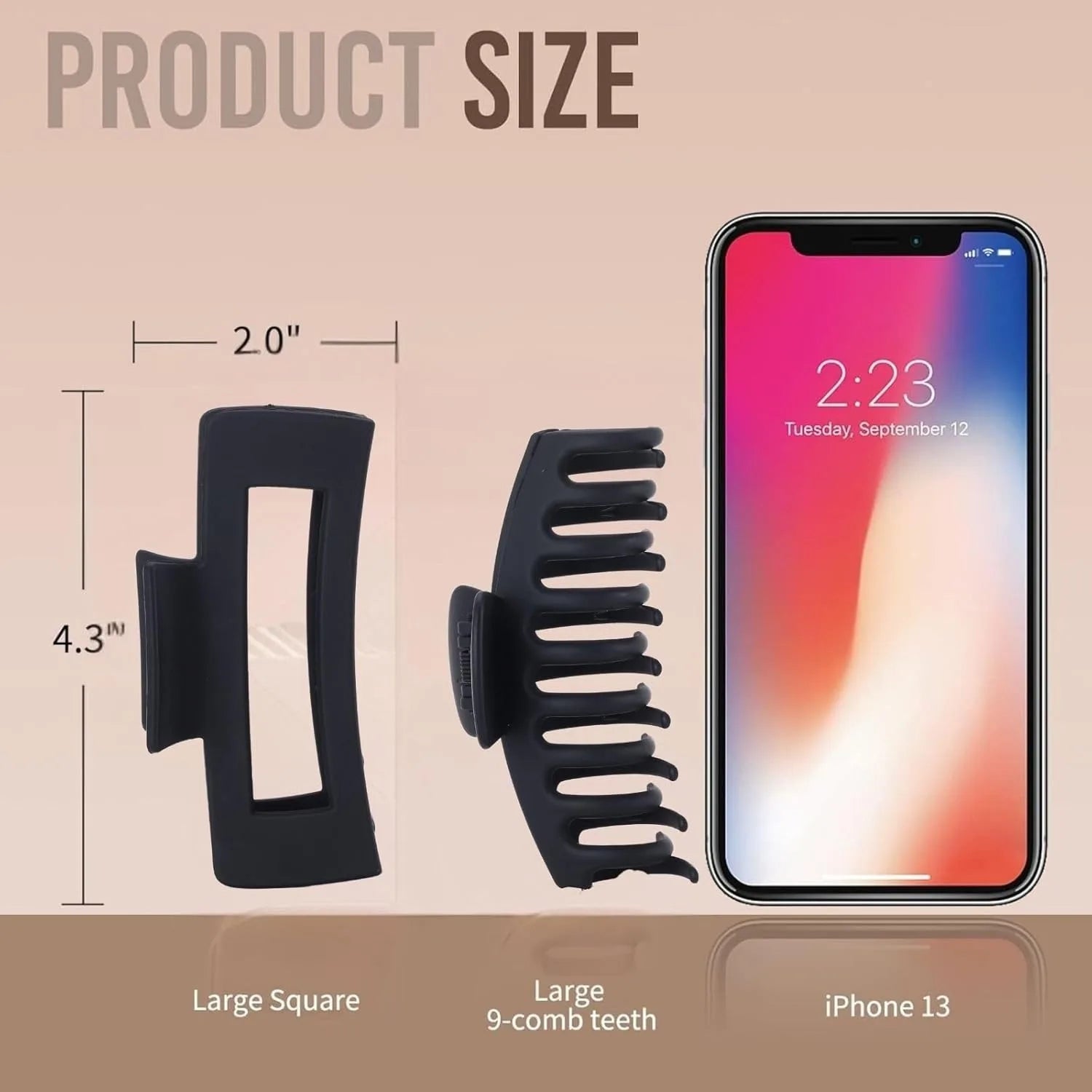 8 Pack Large Matte Hair Claw Clips Set