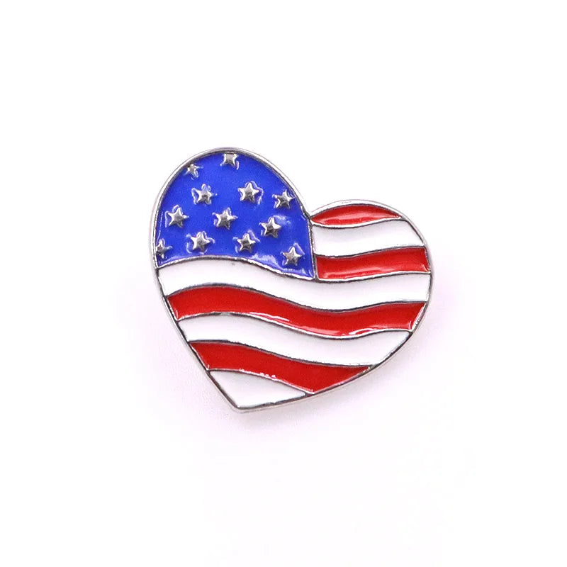 American Flag Rhinestone Brooch Pin