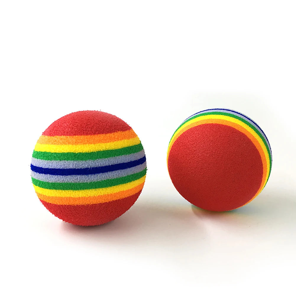 Rainbow Striped Pet Chewing Ball Toy