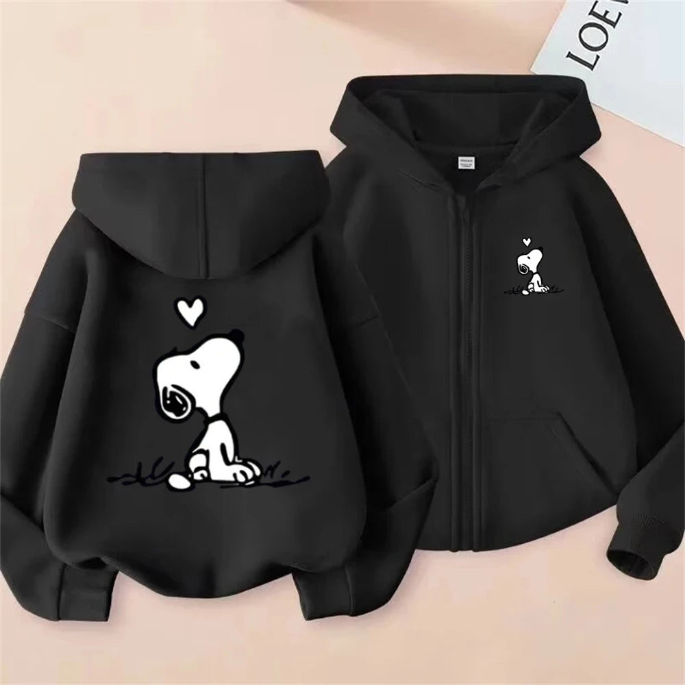 Disney Snoopy Kids Zip Hoodie – Pink