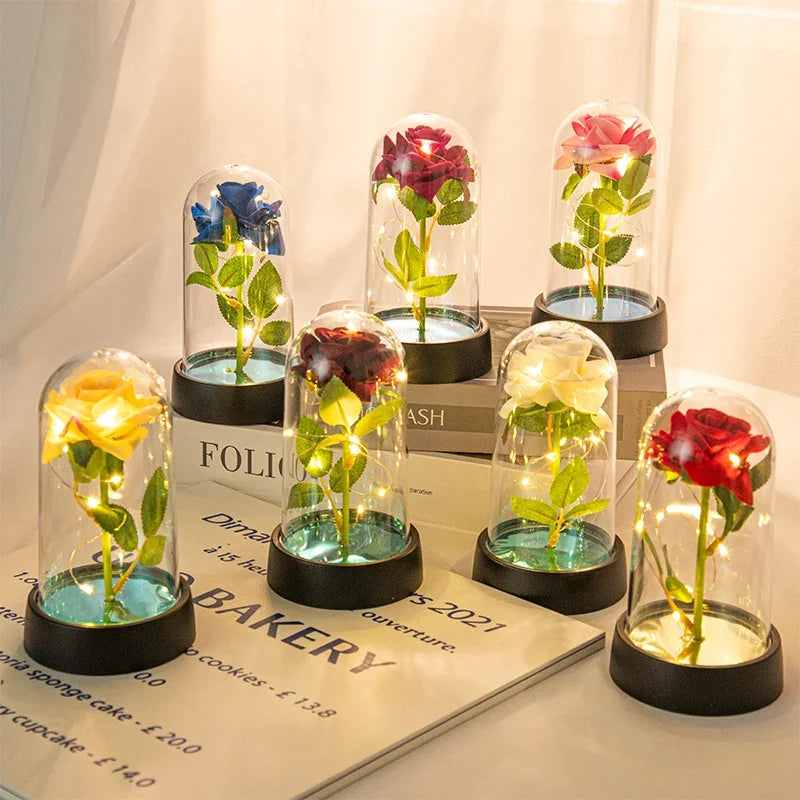Eternal Rose in Glass with LED Light