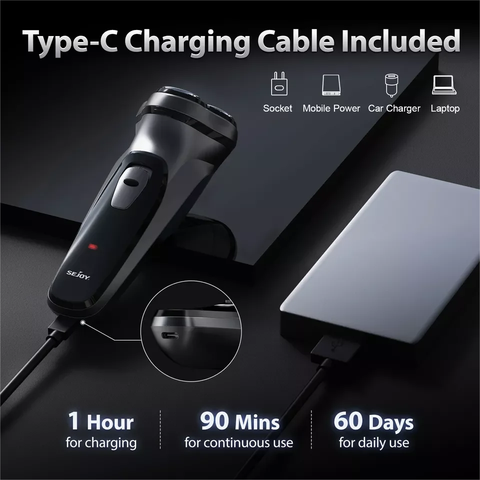 SEJOY Rechargeable Wet Dry Electric Shaver