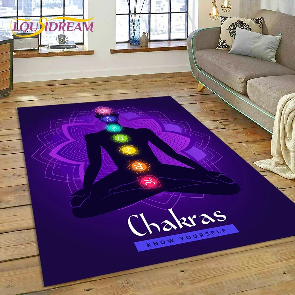 3D Rainbow Chakra Yoga Meditation Rug